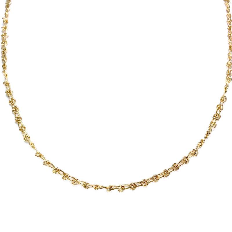 Collier d'occasion or 750 jaune maille cheval alternée 42,5 cm - vue 1