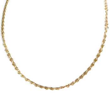 Tweedehands collier in 750 geelgoud, afwisselende schakels 45,5 cm