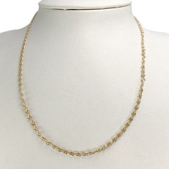 Tweedehands collier in 750 geelgoud, afwisselende schakels 45,5 cm