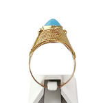 Tweedehands ring goud 750 geel blauwe steen - bekijk 3