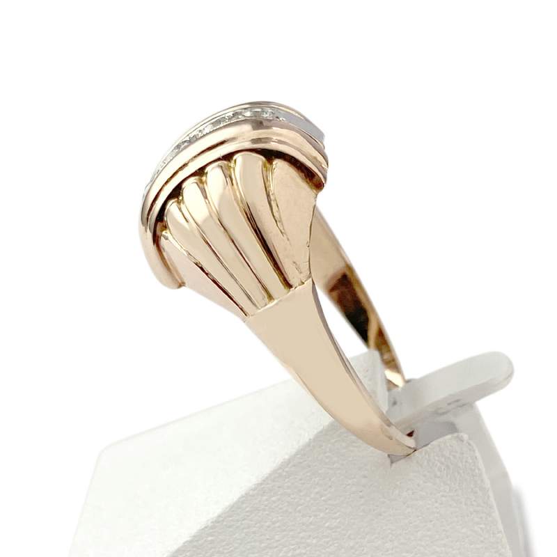 Second hand gold ring 2 tone zirconias - view 2
