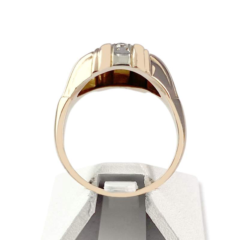 Second-hand 2-tone gold zirconia ring - view 3