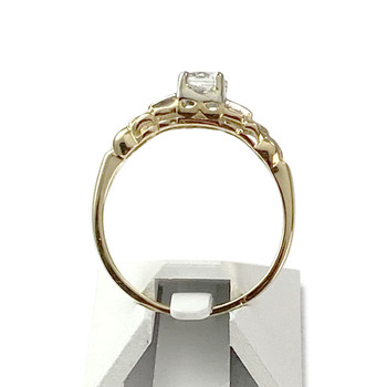 Tweedehands solitaire 2 goud 750 synthetische spinel