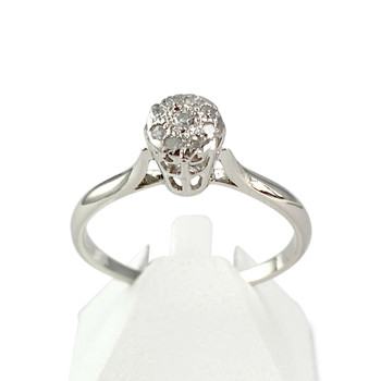 Bague d'occasion or 750 blanc diamants