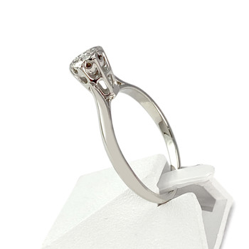 Bague d'occasion or 750 blanc diamants