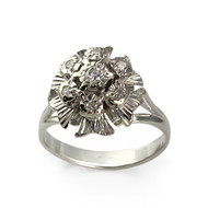 Bague d'occasion or 750 blanc diamants