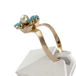 Bague d'occasion or 750 jaune perle de culture résines synthétiques - vue 2