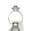 Bague d'occasion or 750 blanc calcédoine teintée verte zirconias - vue V3