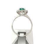 Bague d'occasion or 750 blanc calcédoine teintée verte zirconias - vue 3