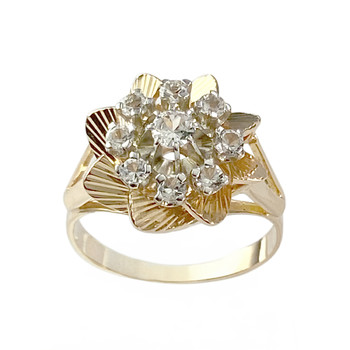 Tweedehands ring 2ors 750 synthetische spinels