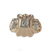 Bague d'occasion or 750 jaune 2tons pierres blanches - vue V1