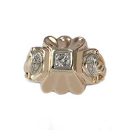 Bague d'occasion or 750 jaune 2tons pierres blanches