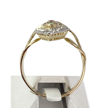 Second hand ring 2 gold 750 diamonds rubies emeralds