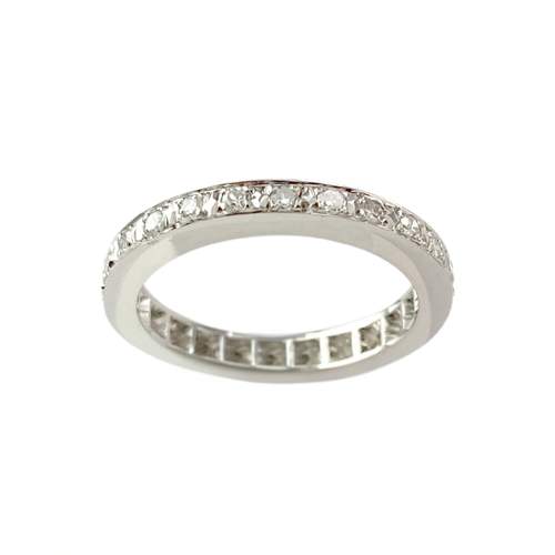 Bague tour complet d'occasion or 750 blanc diamants