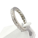Bague tour complet d'occasion or 750 blanc diamants - vue 2