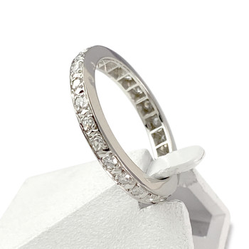 Tweedehands full circle ring in 750 witgoud met diamanten