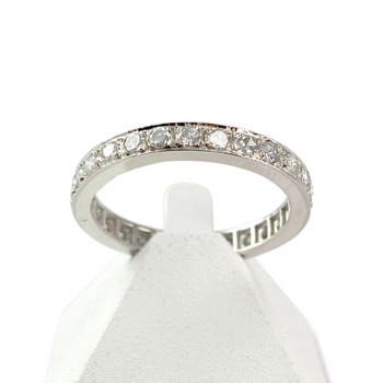 Tweedehands ring vol rond 750 witgouden diamanten