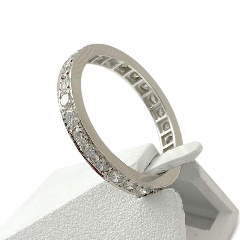 Bague d'occasion tour complet or 750 blanc diamants - vue 2