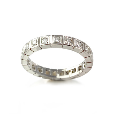 Bague d'occasion tour complet or 750 blanc diamants
