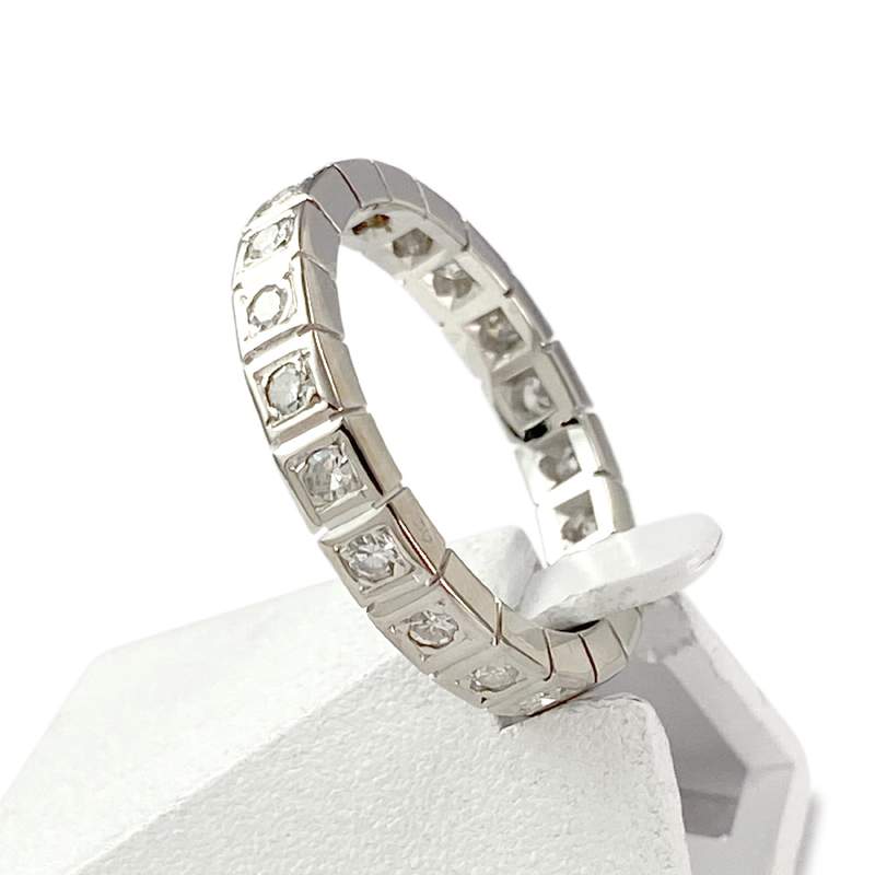Bague d'occasion tour complet or 750 blanc diamants - vue 2