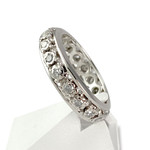 Bague d'occasion tour complet or 750 blanc diamants - vue 2