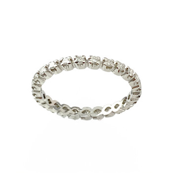 Tweedehands ring vol rond 750 witgouden diamanten