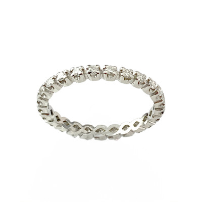 Bague d'occasion tour complet or 750 blanc diamants - vue 1