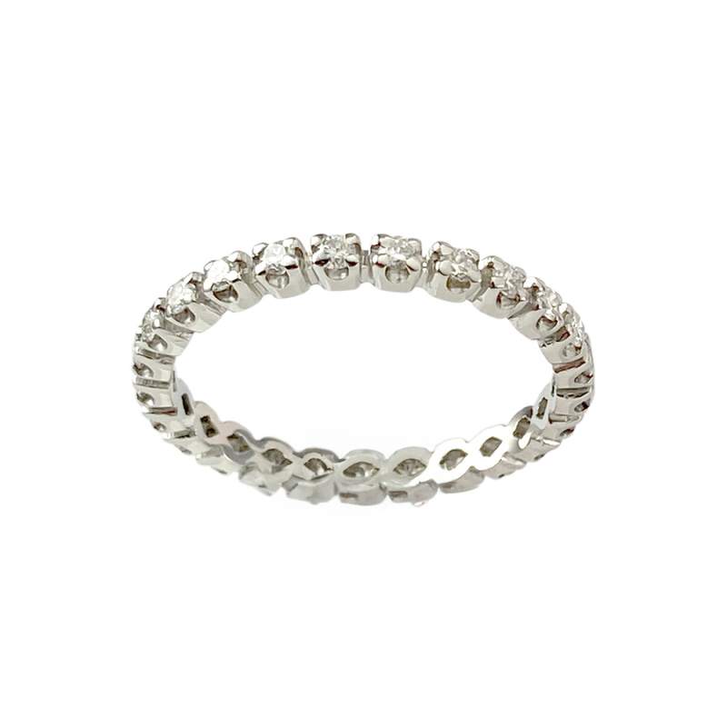 Bague d'occasion tour complet or 750 blanc diamants - vue 1