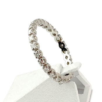 Tweedehands ring vol rond 750 witgouden diamanten