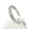 Bague d'occasion demi tour or 750 blanc diamants - vue V2