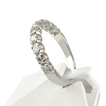 Bague d'occasion demi tour or 750 blanc diamants