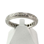 Bague d'occasion tour complet or 750 blanc diamants - vue 1