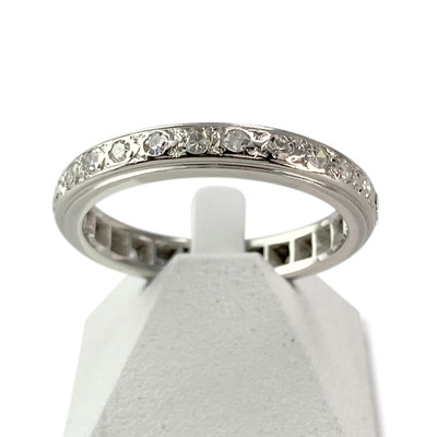 Bague d'occasion tour complet or 750 blanc diamants - vue 1