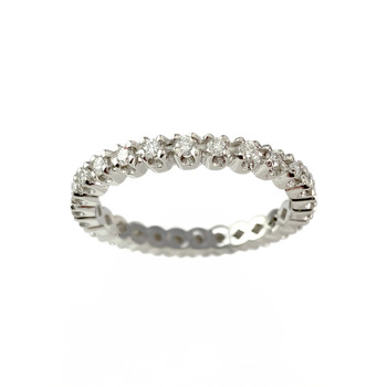 Tweedehands ring vol rond 750 witgouden diamanten