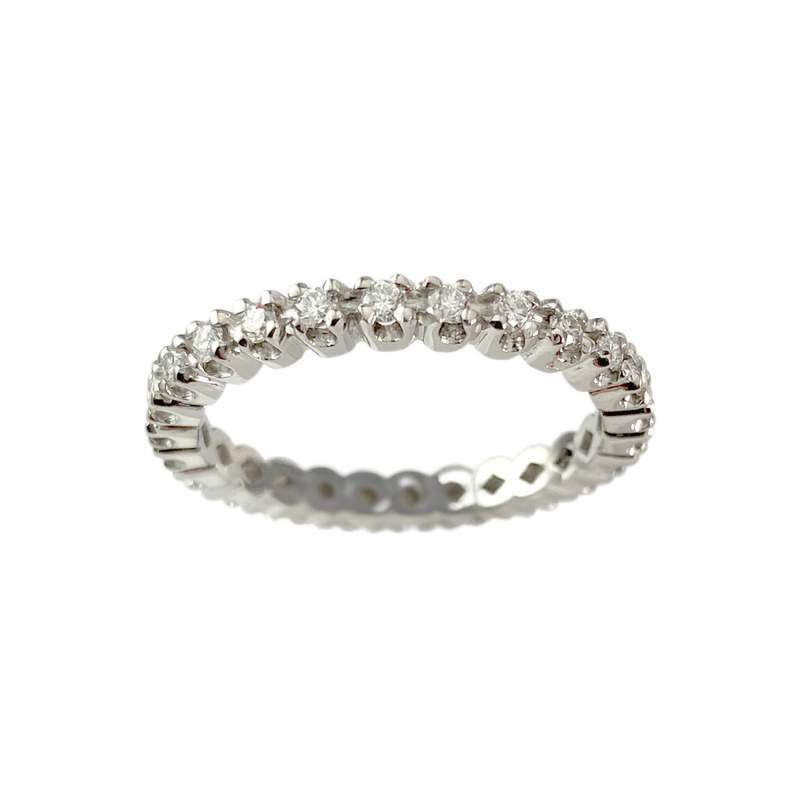 Bague d'occasion tour complet or 750 blanc diamants - vue 1