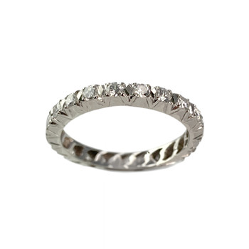 Tweedehands ring vol rond 750 witgouden diamanten