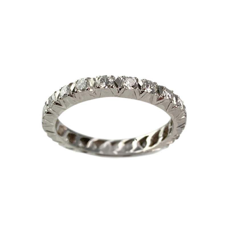 Bague d'occasion tour complet or 750 blanc diamants - vue 1