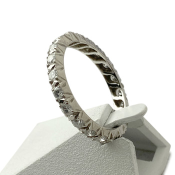 Tweedehands ring vol rond 750 witgouden diamanten