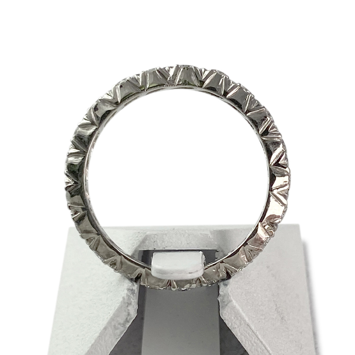 Bague d'occasion tour complet or 750 blanc diamants - vue 3