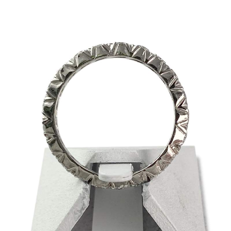 Bague d'occasion tour complet or 750 blanc diamants - vue 3