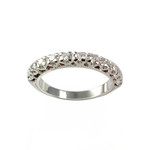 Tweedehands halve ring van 750 witgoud met diamanten - afbeelding 1