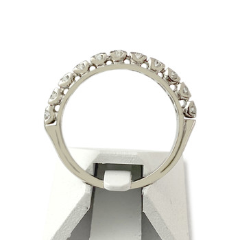 Tweedehands halve draai ring in 750 witgoud met diamanten