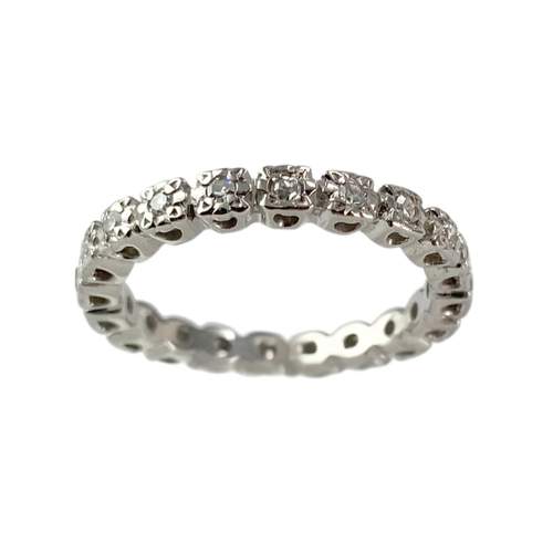 Bague d'occasion tour complet or 750 blanc diamants