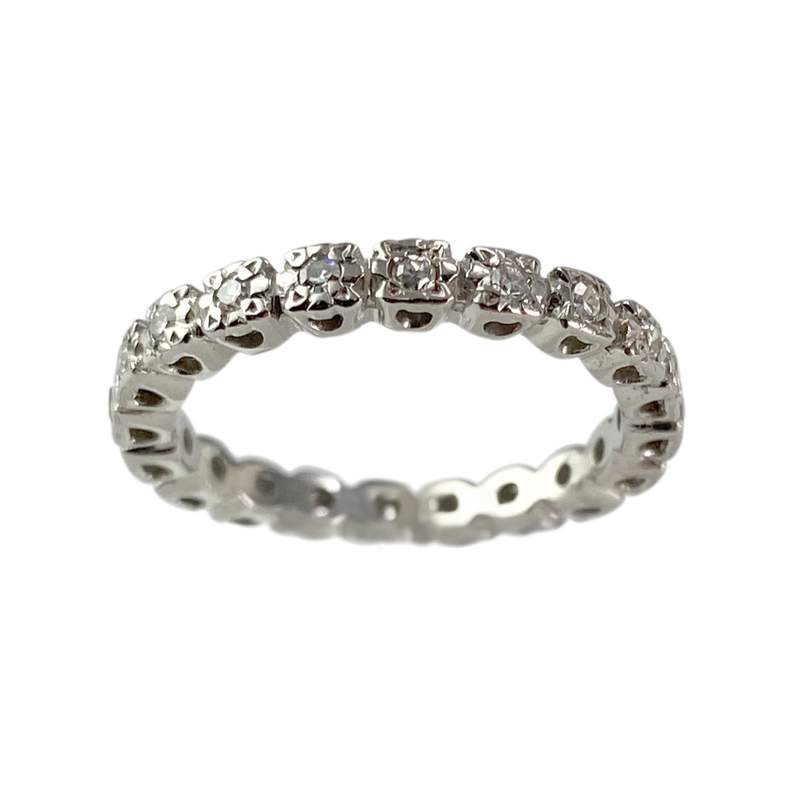Bague d'occasion tour complet or 750 blanc diamants - vue 1