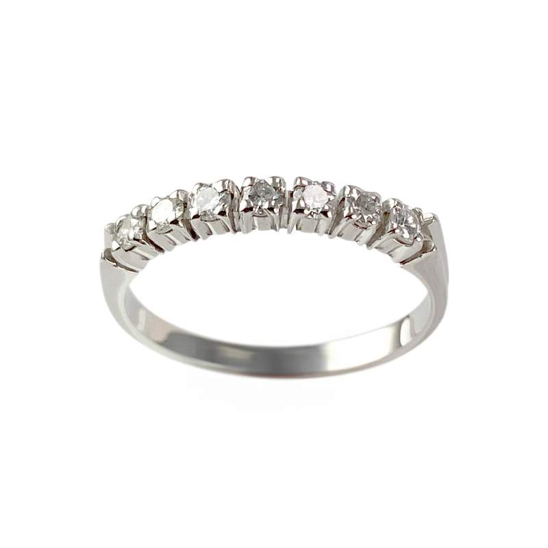 Bague d'occasion or 750 blanc diamants - vue 1