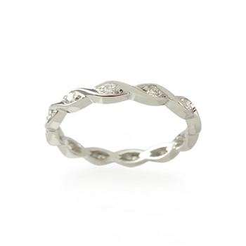 Tweedehands ring vol rond 750 witgouden diamanten