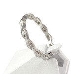 Bague d'occasion tour complet or 750 blanc diamants - vue 2