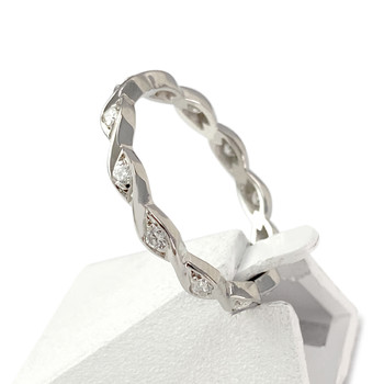 Tweedehands ring vol rond 750 witgouden diamanten