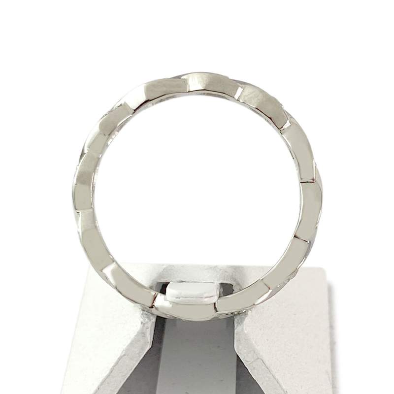 Bague d'occasion tour complet or 750 blanc diamants - vue 3
