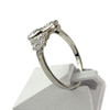 Bague d'occasion or 750 blanc platine saphirs blancs sythétiques - vue V2